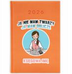 FunnyCase Könyvnaptár 2026 Nincs Arcom, Van Arcom Narancssárga tervező (Kalendarz 2026 NIE MAM TWARZY, MAM OBLICZE)