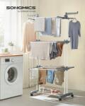 Songmics Ruhaszárító állvány 3 szintes 128 x 172 x 64 cm fehér (LLR701W01V1) Ruhaszárító