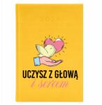 FunnyCase Naptár A5 2026 Sárga Ajándék Pedagógusnap Tanít Fejjel és Szívvel (Kalendarz Żółty Uczysz Z Głową I Sercem)