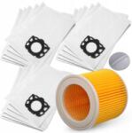 Techkar 15x Porzsák Szűrő Karcher WD3 Kfi 357 V17 V15 V19 Se WD2 V12 Porszívóhoz (zamienniki 2.863-314.0 / 6.414-552.0)