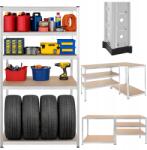  Fém tárolóállvány 4 polccal, ezüst színű, 180 x 100 x 60 cm, 1000 kg (Regał magazynowy - 180x100x60 Bigstren)