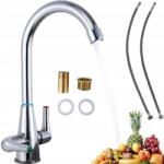  Dupla Csaptelep Konyhai Mosogatóhoz, hideg és meleg víz, sárgaréz (250211GW17Q)