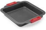 Lékué LK887260 Non-Stick négyzetes tortaforma acél szilikon piros fogantyúkkal (LK887260)