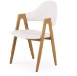 Halmar Scaun dining, metal cu aspect de lemn, sezut piele ecologica, stil scandinav, inaltime 80 cm, alb (V-CH-K/247-KR-BIAŁY)