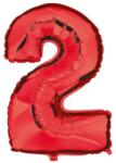  Balon folie cifra rosu metalizat, inaltime 35 cm, pentru aniversare Model 2 (BALONR2)