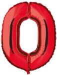 Balon folie cifra rosu metalizat, inaltime 35 cm, pentru aniversare Model 0 (BALONR0)
