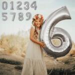  Balon cifra gigant, folie argintie, inaltime 102 cm, aniversare Model 0 (84941)