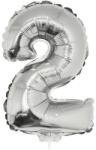  Balon cifra folie argintie, inaltime 41 cm, metalizat Model 2 (84773)