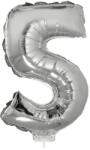  Balon cifra folie argintie, inaltime 41 cm, metalizat Model 5 (84779)