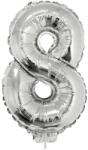  Balon cifra folie argintie, inaltime 41 cm, metalizat Model 8 (84785)