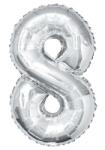  Balon folie cifra, model gigant, culoare argintiu, inaltime 74 cm Model 8 (BALONC8)