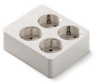 Famatel Földelt szerelhető elosztó négyes /négyzet/ 16A-250V (régi 2504) (9-414)
