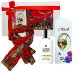  OEM - Set Veloria esarfa, lotiune corp 30 ml, martisor brosa Femei