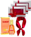 Fragrance World - 3 x Set Elysa - Parfum Fragrance World Scandant Belle Celine Women 50ml, Esarfa satinata rosie Femei