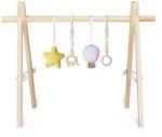 Lionelo Arcada de Activitati Lionelo Anis Montessori din Lemn de Pin Jucarii Plus 4 Jucarii Suspendate Stimuleaza Simturile Pliere Rapida +0luni Multicolor (LO-ANIS)