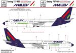 HADMODELS 1/144 Boeing 737-800 MALÉV utasszállító repülőgép matrica készlet HADDW144003 (HADDW144003)