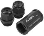 Lanberg AD-RJ45-OS6-IP67 RJ45-RJ45 Cat. 5E/Cat. 6 FTP IP67 vízálló árnyékolt fekete toldó (AD-RJ45-OS6IP67) - digital24
