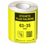 Label Print Etichete fluo galbene, 63x35mm, adeziv permanent, 2000 buc rola (ER26R63X35CB)