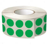 Label Print Etichete colorate, rotunde, diametru 10mm, verzi, 2 etichete rand, 6740 buc rola (06905631031401)