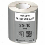 LabelLife Rola etichete autoadezive PET Silver Matt, 20x10 mm, adeziv strong, 2000 etichete rola (ER60R20X10EA)