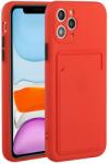 Wooze Card Slot szilikon tok kártya tartóval Xiaomi Redmi K40S 5G / Poco F4 5G piros