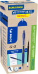 Pilot Set 12 rollere cu gel Pilot G2 albastru 0.7 mm si 12 rezerve (PWLT556183) - roua
