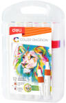 Deli Markere acrilice set 12 culori color emotion deli (DLEC193-12)