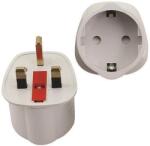 EUROLAMP Adaptor EUROLAMP SA - UK către EU, cu protecție, alb (147-09103)
