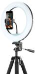 Cellularline Selfie stick Cellularline - Ring Light Master, 1.4m, negru (GROUNDRLHOMEK)