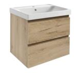 SAT Fürdőszobaszekrény mosdóval SAT B-Way 59x50x45 cm tölgyfa matt BWAY260OAKU5 (BWAY260OAKU5)