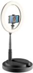 Cellularline Inel selfie Cellularline - Compact, LED, Bluetooth, negru (SELFIERINGFOLDK)