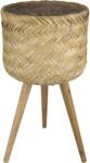  Bambusz virágcserép fa lábakkal PE zsákkal natúr 28 cm x 54 cm
