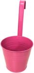  Cink függő kaspó kerek kúpos rózsaszín festés D16 x Ma14, 3/26cm