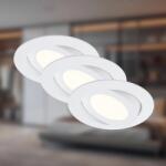 Briloner süllyesztett LED-es lámpa 3 darabos készlet műanyag fehér forgatható (7283-036)