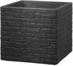 Scheurich Muretto virágtartó 28, 5 cm x 28, 5 cm Stony Black