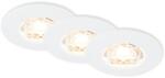 Briloner 3 db-os fürdőszobai süllyesztett LED-lámpa IP44 melegfehér fény fehér