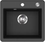 HELIKA Esta beépíthető mosogatótálca 47 cm x 44 cm fekete nyomógombos szeleppel