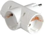 EUROLAMP Adaptor EUROLAMP SA - 10335, 3 prize, vertical, alb (147-10002)