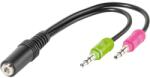 Vivanco Adaptor pentru căști Vivanco - 45511, jack 3.5 mm, 0.10 m, negru (45511)