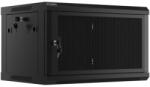 Lanberg WF01-6406-23B 19" 6U SZÉL: 600mm MÉLY: 450mm MAG: 379mm lapraszerelt perforált ajtós fekete fali rack szekrény