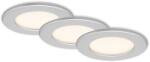 Briloner Thin süllyesztett LED lámpa-szett 3 db 11, 5 cm 6 W 4000 K matt króm