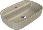 CeraStyle AQUA - PULTRA ültethető - Top Counter - porcelán mosdó - MATT BÉZS - 60 x 40 cm (OC007H61U07) - aquamixwebaruhaz