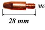 PTC Tools CO áramátadó fúvóka normál M6x28x8 mm x 1, 2 mm MB25AK+MK24KD pisztolyhoz (18027)