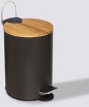5five Simple Smart 5five Simply Smart Szemetes, csendes záródású, bambusz, fekete, 3 literes (JJ-174572F)