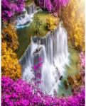 MÉDIA Öntapadó és mosható fali tapéta Cascada45 Vízesés a sárga erdőben, lila, 150 x 205 cm (FOTOTAP5616)