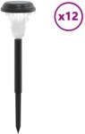 vidaXL napelemes ösvénylámpa-szett földbe akasztható karókkal, 12 db, fehér, 0, 8 kg, 8, 5 x 31 cm (4004141)