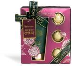 IDC Institute 4 db-os fürdőtermék készlet, rózsával és bazsarózsával, nőknek, 3x50 g, 200 ml