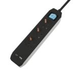 Spacer Prelungitor cu 3 x Schuko + 1 x USB type C + 1 x USB-A 1.8m Negru, Spacer PP-3-18B-TC-USB (PP-3-18B-TC-USB)