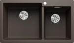Balneo Blanco Pleon 9 két medencés gránit mosogató lefolyógarnitúrával 86x50 cm, balos / kávé 527643 (527643)