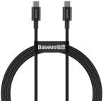 Baseus Cablu pentru incarcare si transfer de date Baseus Superior, 2x USB Type-C, 100W, 1m, Negru (BSU2848BLK)